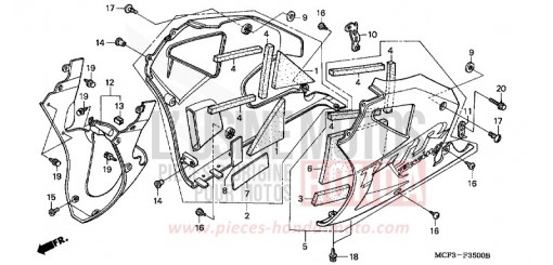 CAPOT INFERIEUR (VTR1000SPY/1) VTR1000SP1 de 2001